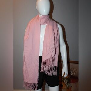 Pink Cashmere Blend Large Scarf